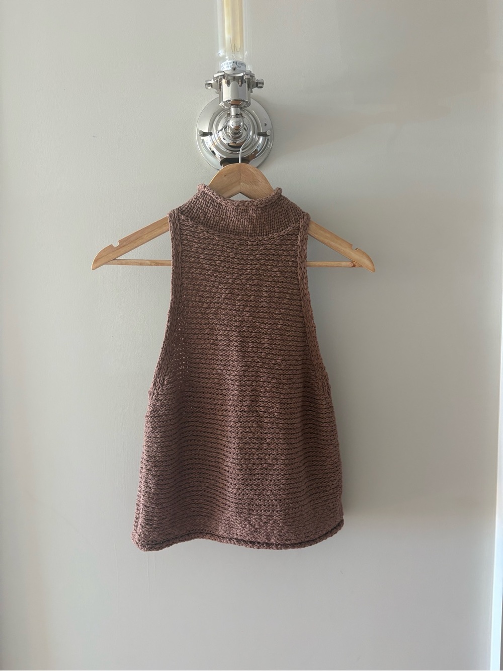 Pilcro Sleeveless Turtleneck Knit Tank - Brown